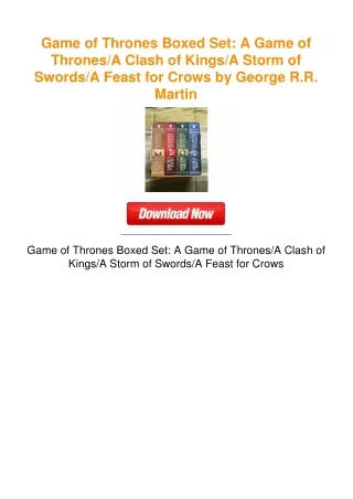 Game of Thrones Boxed Set: A Game of Thrones/A Clash of Kings/A Storm of