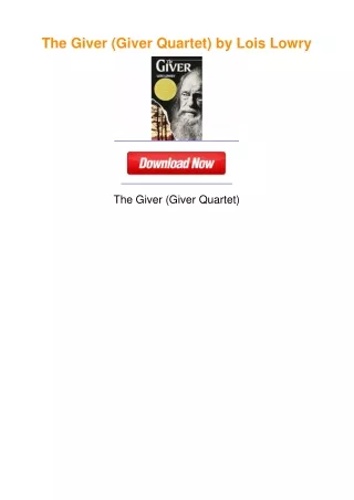 The Giver (Giver Quartet) by Lois Lowry