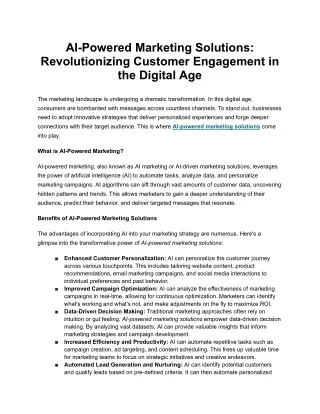 AI-Powered Marketing Solutions_ Revolutionizing Customer Engagement in the Digital Age