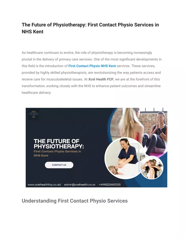 the future of physiotherapy first contact physio