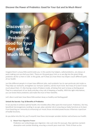 Discover the Power of Probiotics Good for Your Gut | Spectrum Supplements