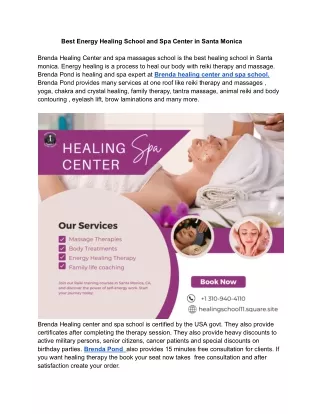 Best Energy Healing School and Spa Center in Santa Monica