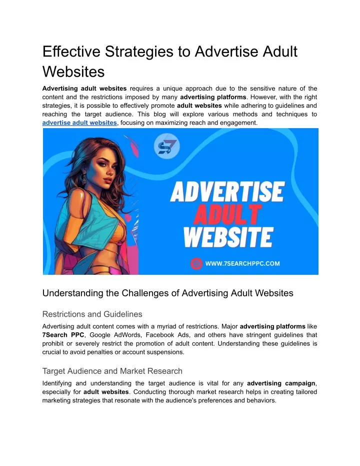 effective strategies to advertise adult websites