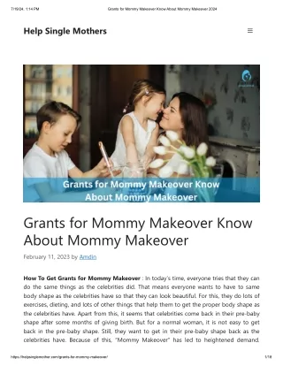 Grants for Mommy Makeover Know About Mommy Makeover