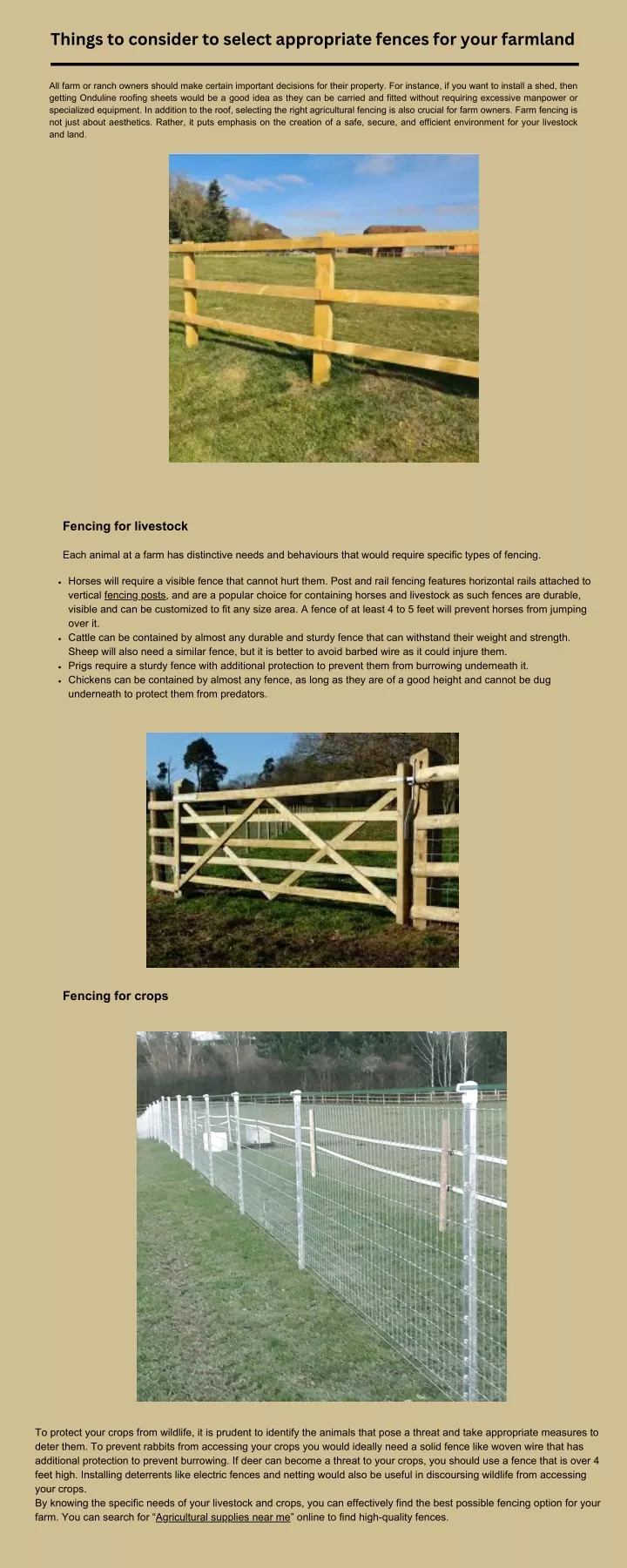 things to consider to select appropriate fences