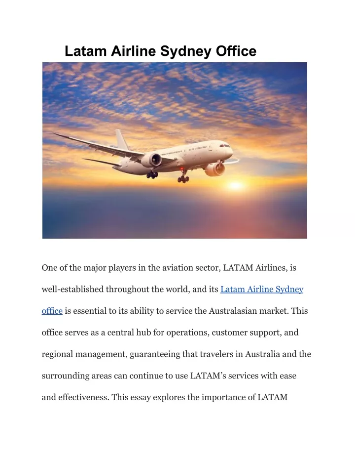 latam airline sydney office