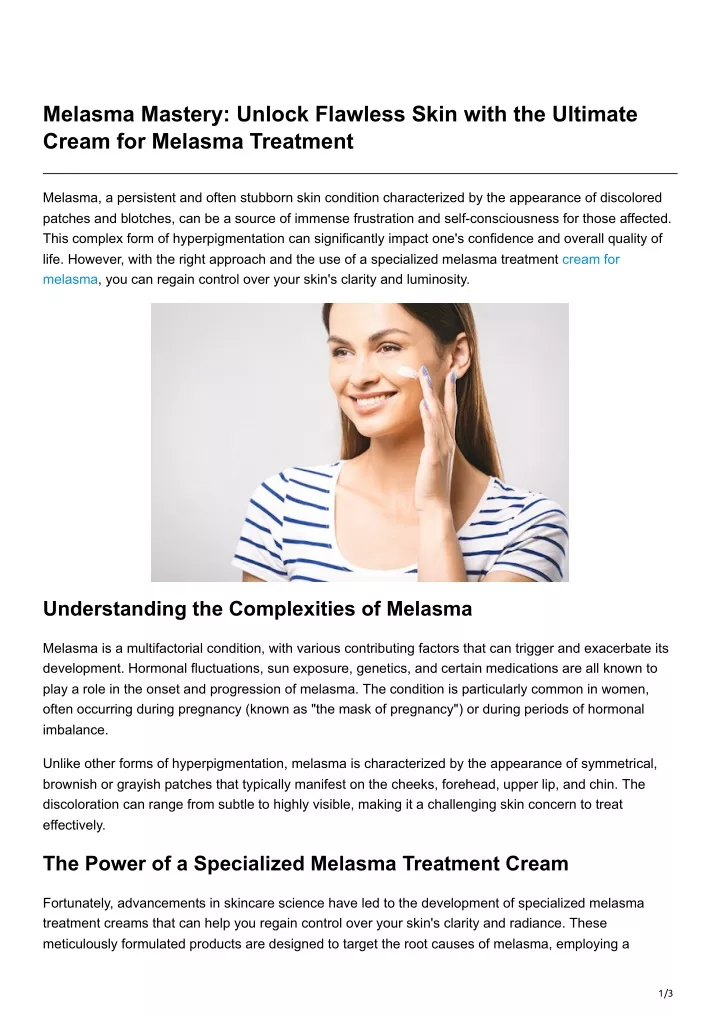 melasma mastery unlock flawless skin with