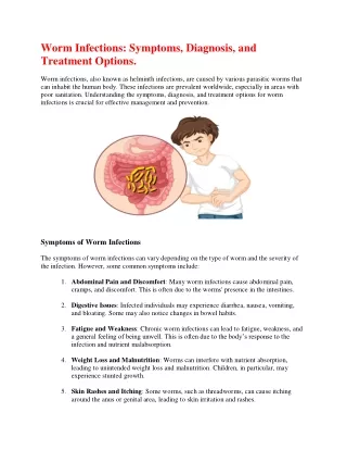worm infections symptoms diagnosis and treatment