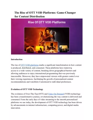 The Rise of OTT VOD Platforms_ A Game-Changer for Content Distribution