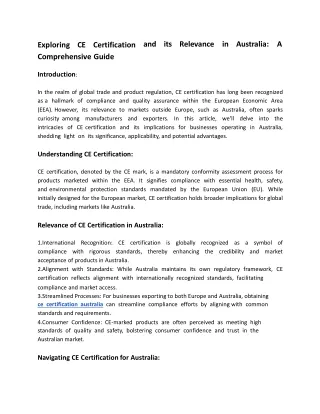 CE CERTIFICATION