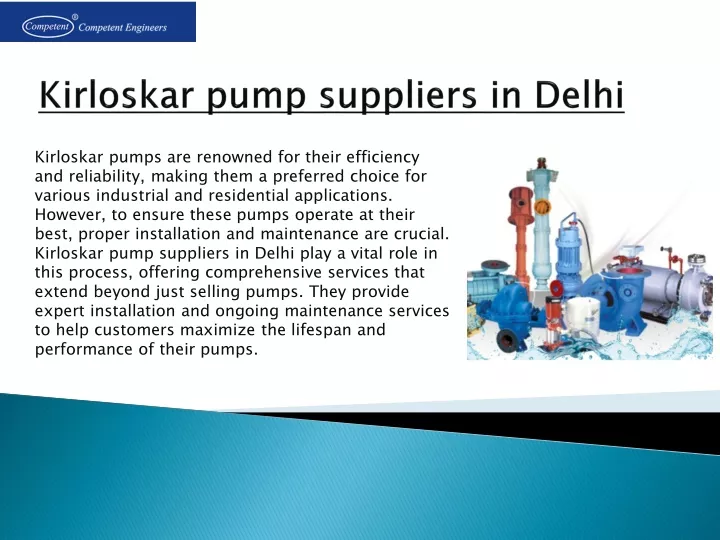 kirloskar pump suppliers in delhi