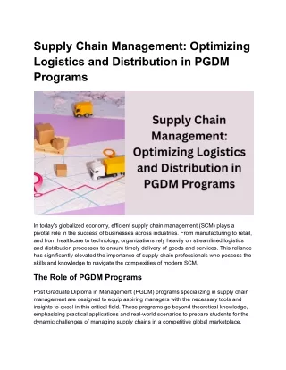 Supply Chain Management_ Optimizing Logistics and Distribution in PGDM Programs