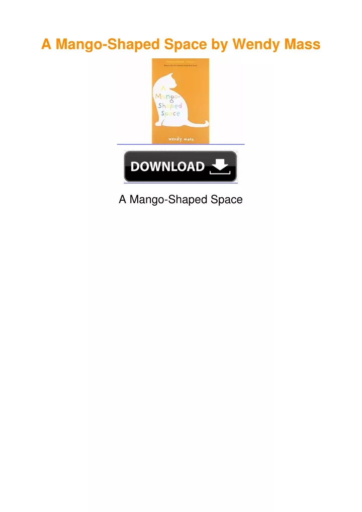 PPT - A Mango-Shaped Space by Wendy Mass PowerPoint Presentation, free ...