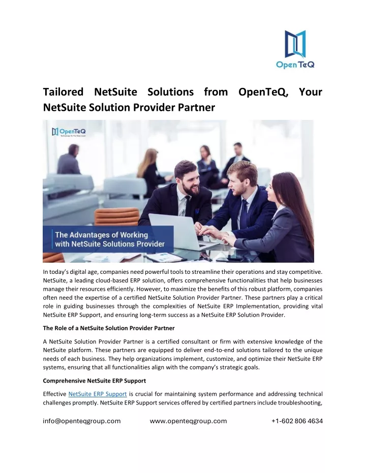 tailored netsuite solutions from openteq your