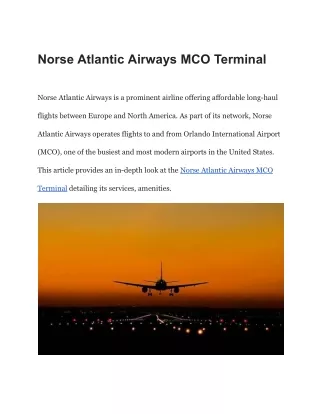 Norse Atlantic Airways MCO Terminal