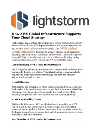 How AWS Global Infrastructure Supports Your Cloud Strategy