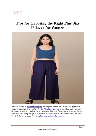 Tips for Choosing the Right Plus Size Palazzo for Women