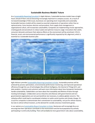 sustainable business models future