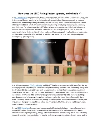 how does the leed rating system operate and what