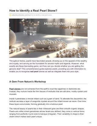 how to identify a real pearl stone