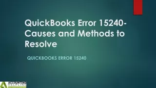 Facing Error 15240 in QuickBooks Desktop: 100% effective solutions here