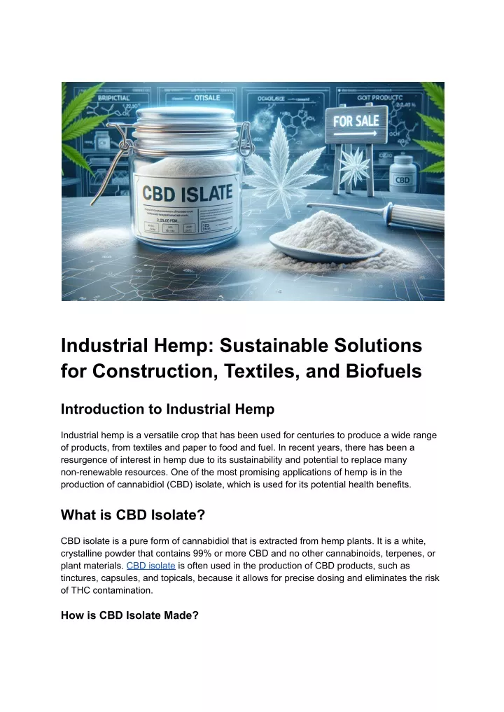 PPT - Industrial Hemp_ Sustainable Solutions For Construction, Textiles ...