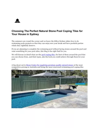 Choosing The Perfect Natural Stone Pool Coping Tiles For Your House in Sydney