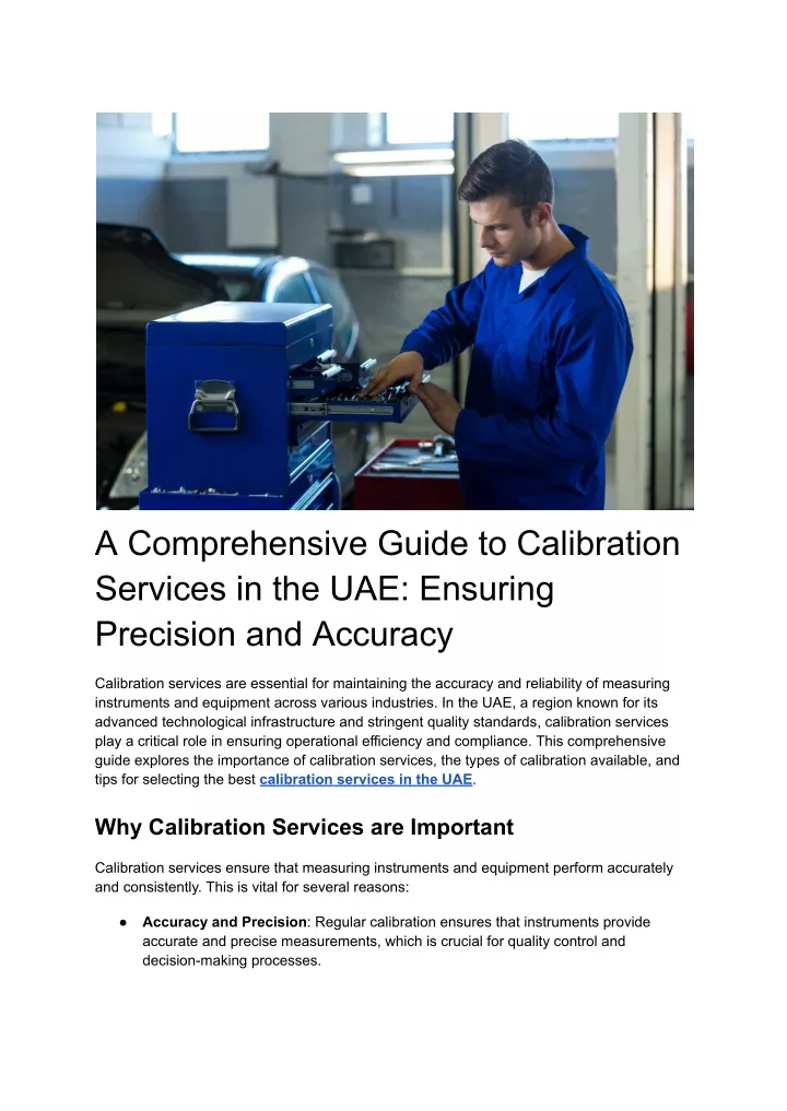 a comprehensive guide to calibration services