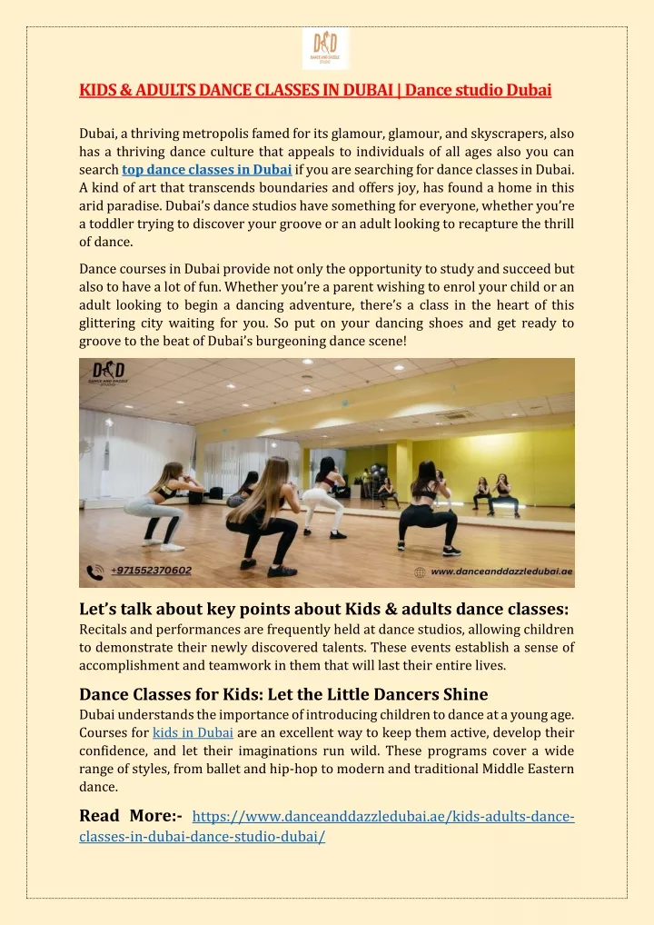 kids adults dance classes in dubai dance studio