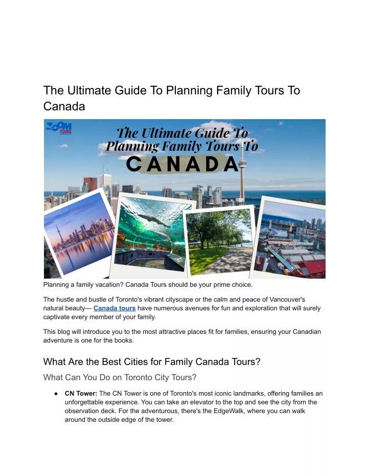 the ultimate guide to planning family tours