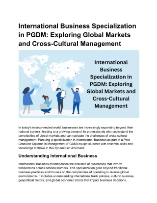 International Business Specialization in PGDM_ Exploring Global Markets and Cross-Cultural Management