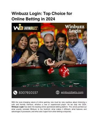 Winbuzz Login_ Top Choice for Online Betting in 2024