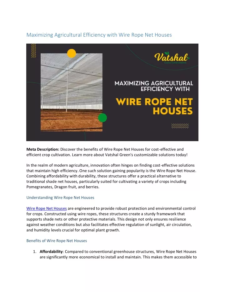 maximizing agricultural efficiency with wire rope