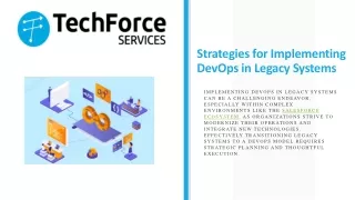 Strategies for Implementing DevOps in Legacy Systems