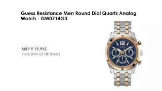 Guess Resistance Men Round Dial Quartz Analog Watch