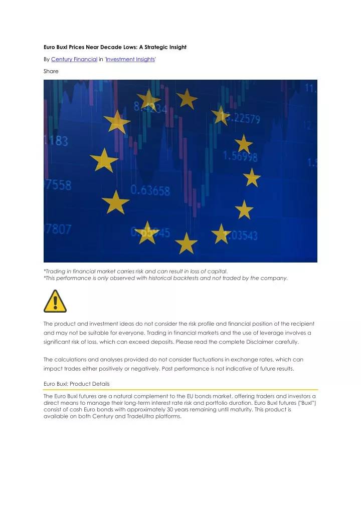 euro buxl prices near decade lows a strategic