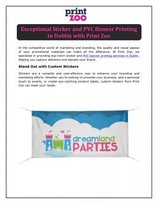 exceptional sticker and pvc banner printing