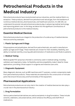 Petrochemical Products in the Medical Industry