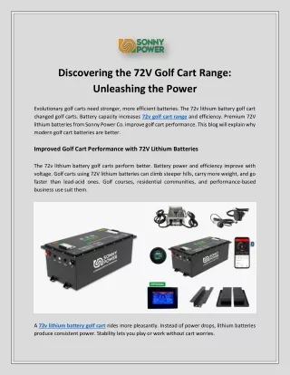 Discovering the 72V Golf Cart Range: Unleashing the Power