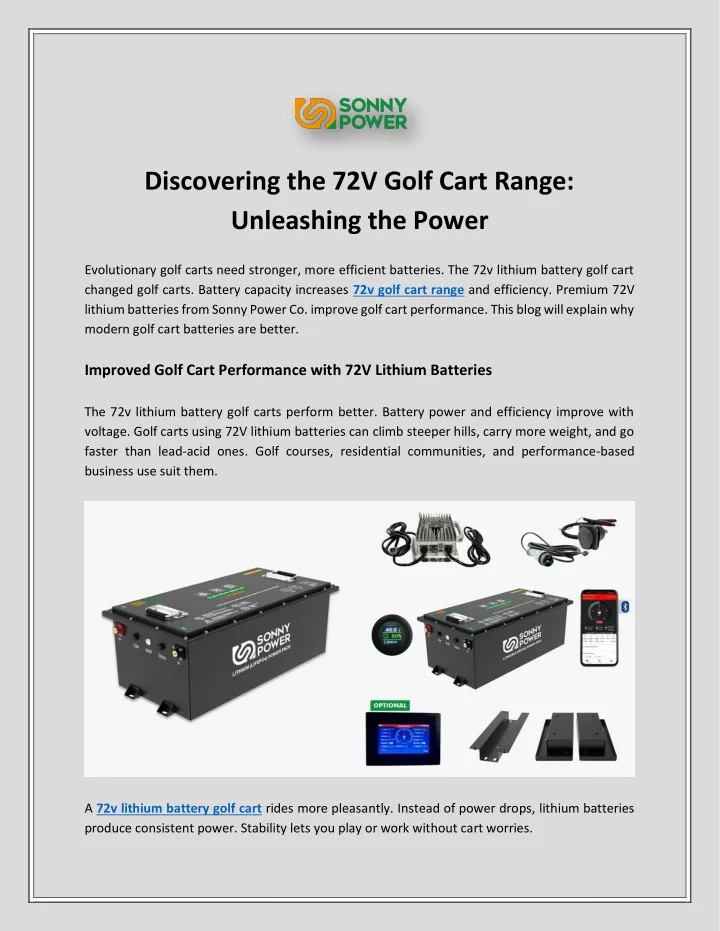 discovering the 72v golf cart range unleashing