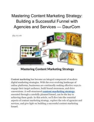 Mastering Content Marketing Strategy_ Building a Successful Funnel with Agencies and Services — DaurCom