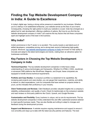 finding the top website development company