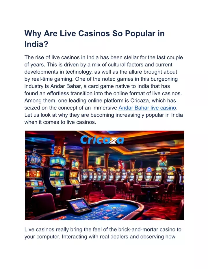 why are live casinos so popular in india