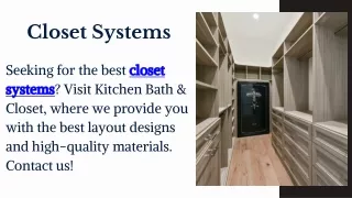 Closet Systems