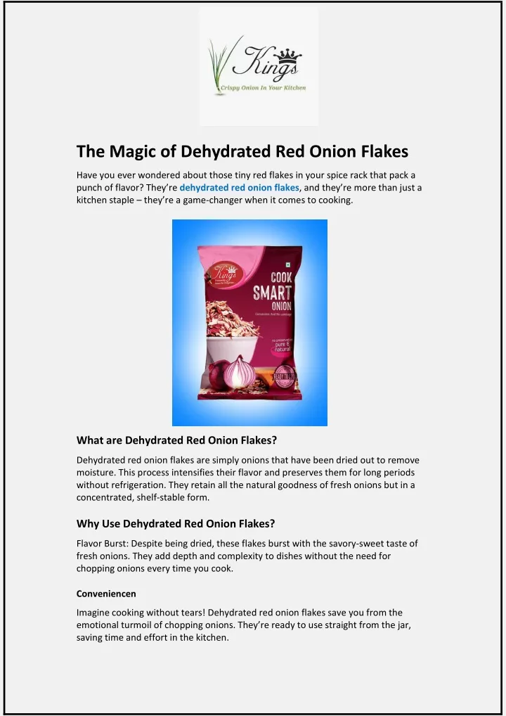 the magic of dehydrated red onion flakes