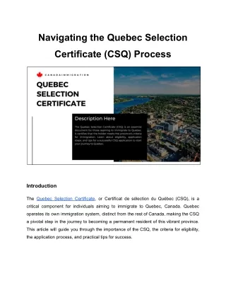 navigating the quebec selection
