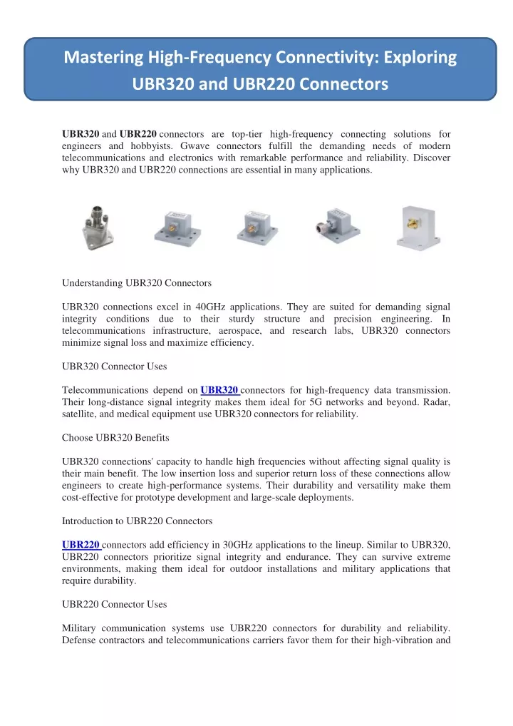 mastering high frequency connectivity exploring