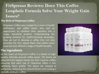 Fitspresso Coffee loophole 2