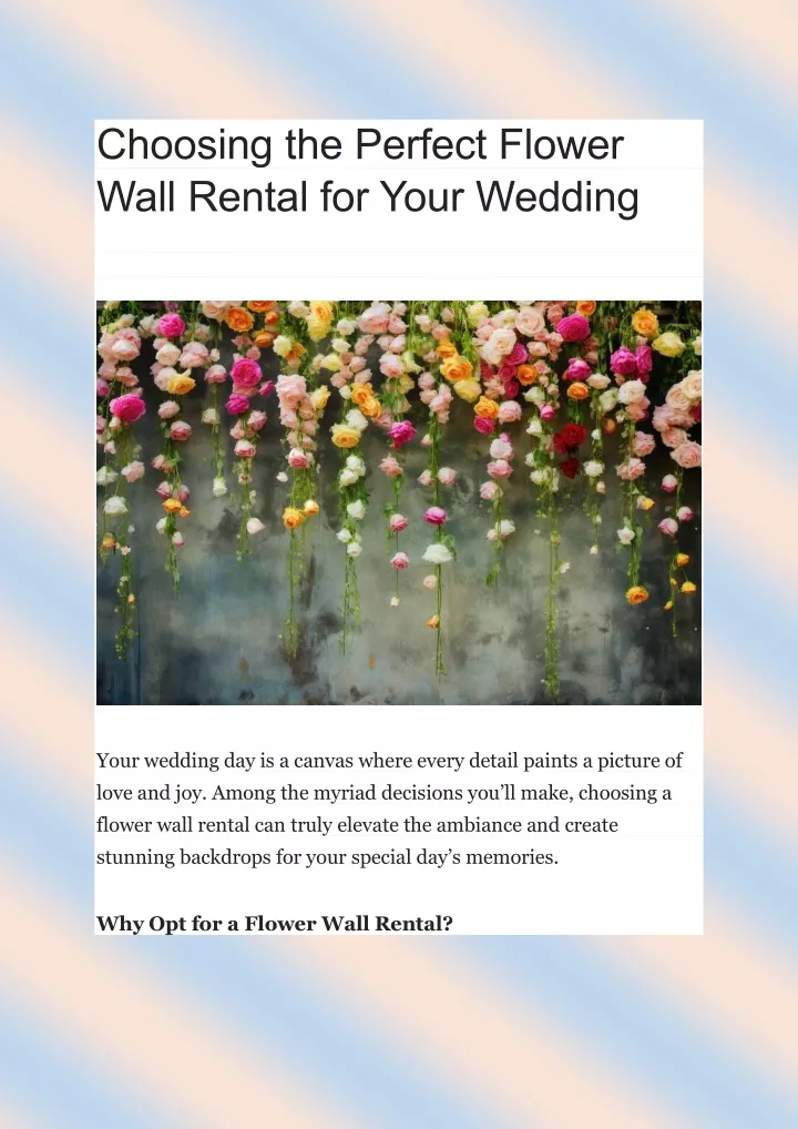 choosing the perfect flower wall rental for your