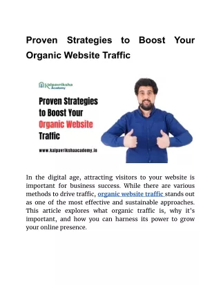 Organic Website Traffic_ The Key to Sustainable Online Success